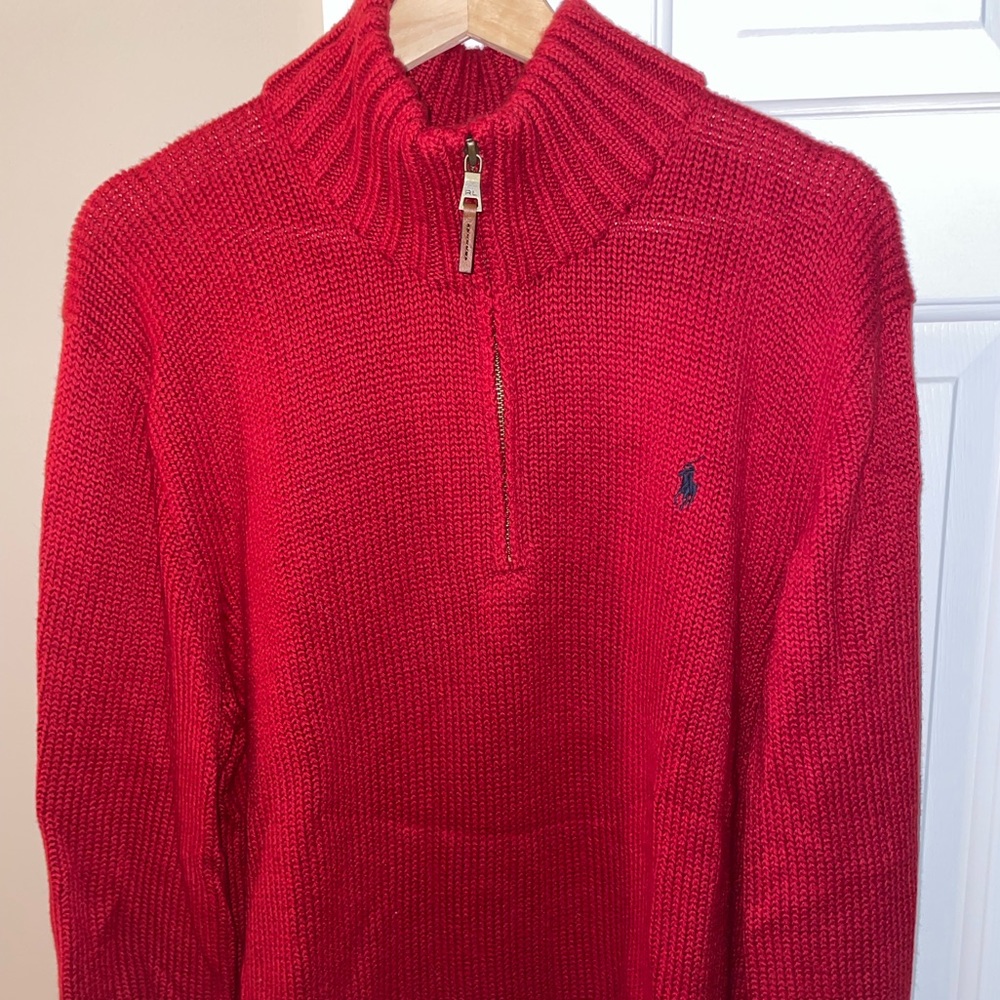 Polo Ralph Lauren Quarter Zip Red Sweater